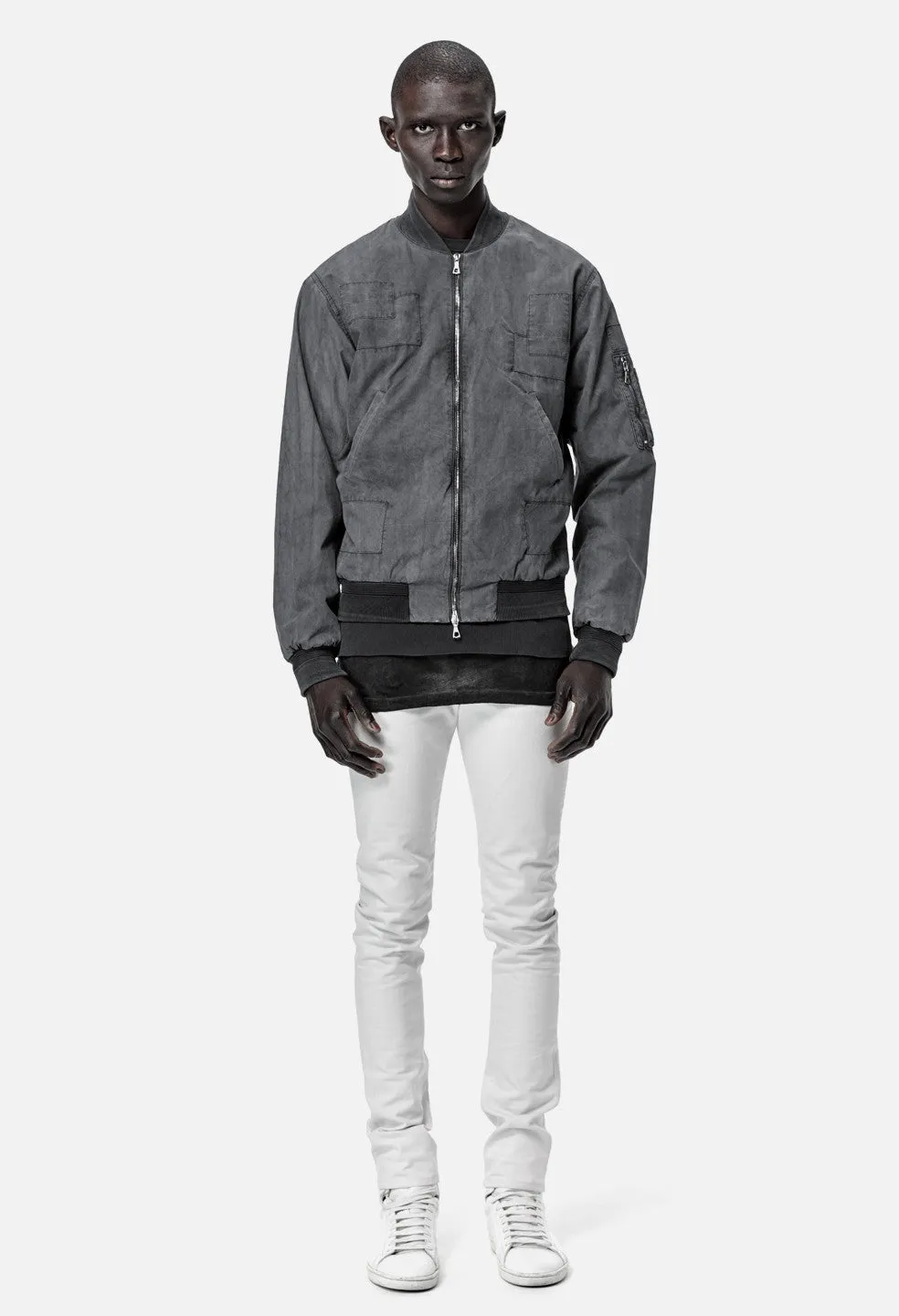 Paneled Flight Jacket / Black