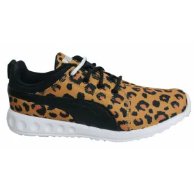 Puma Carson Runner Lace Up Cheetah Print Textile Womens Trainers 188763 01 B34B