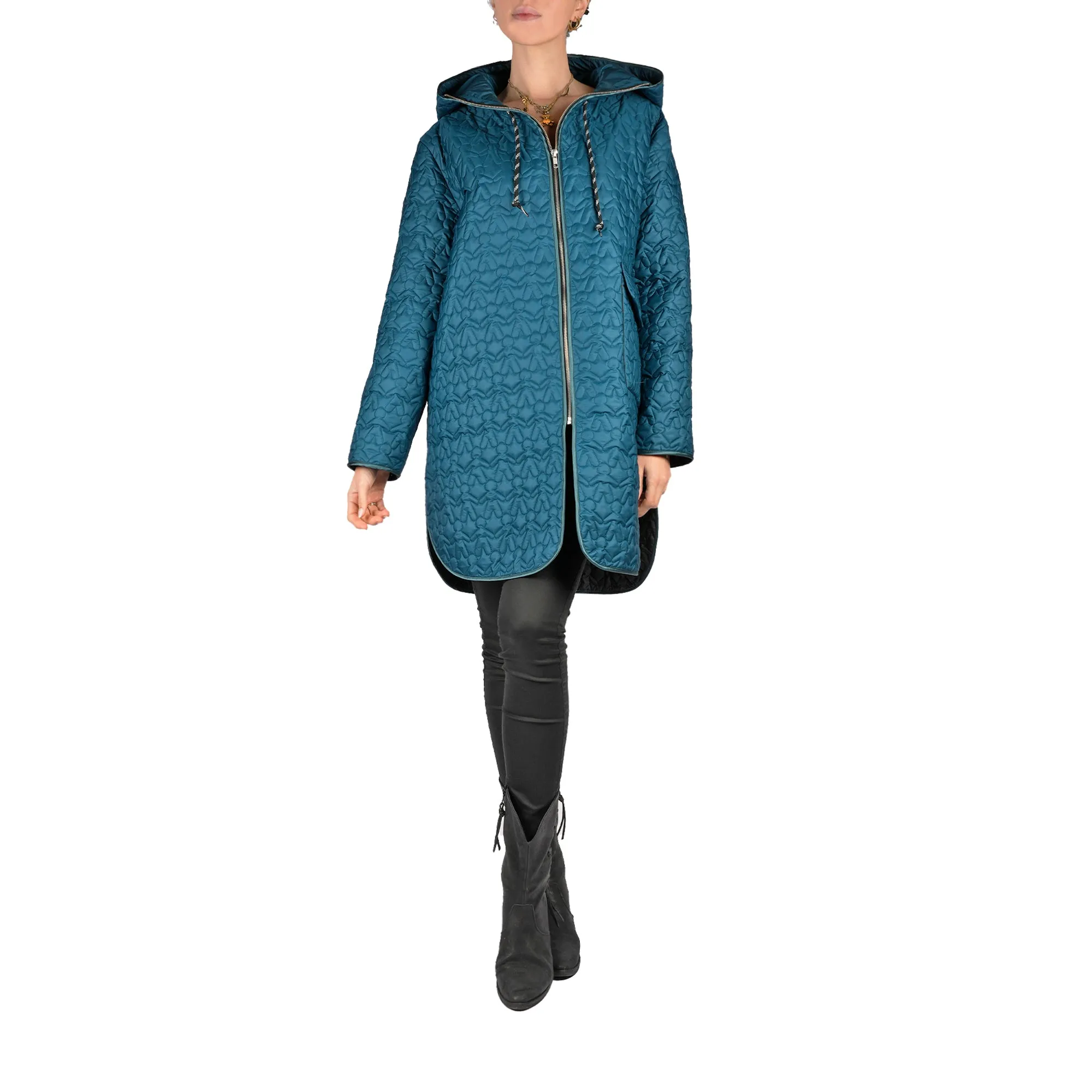 Quilt Omino Nylon Parka Teal