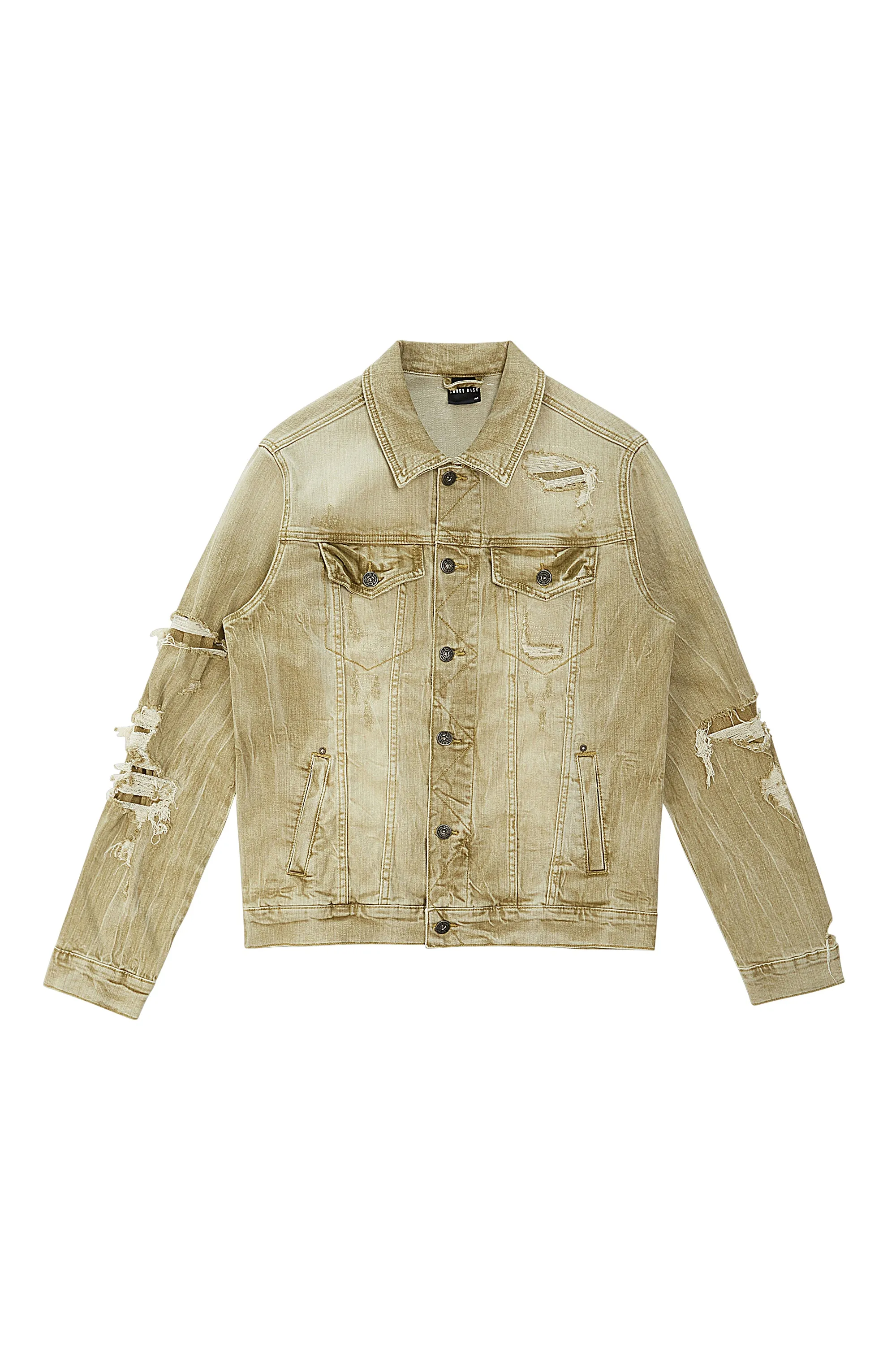 Rip & Repaired Color Jean Jacket - Light Oak