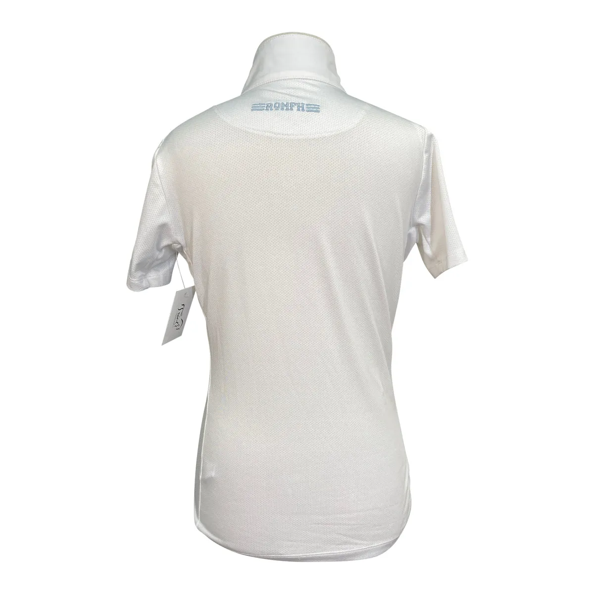 Romfh Competitor Short Sleeve Show Shirt in White/Baby Blue - Children's Medium