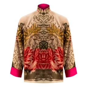 SPARKLE COLLECTION x HKMoA【WINE & CHRYSANTHEMUMS】100% Silk Tang Jacket / Kung Fu Jacket (延年壽酒) (齊白石)