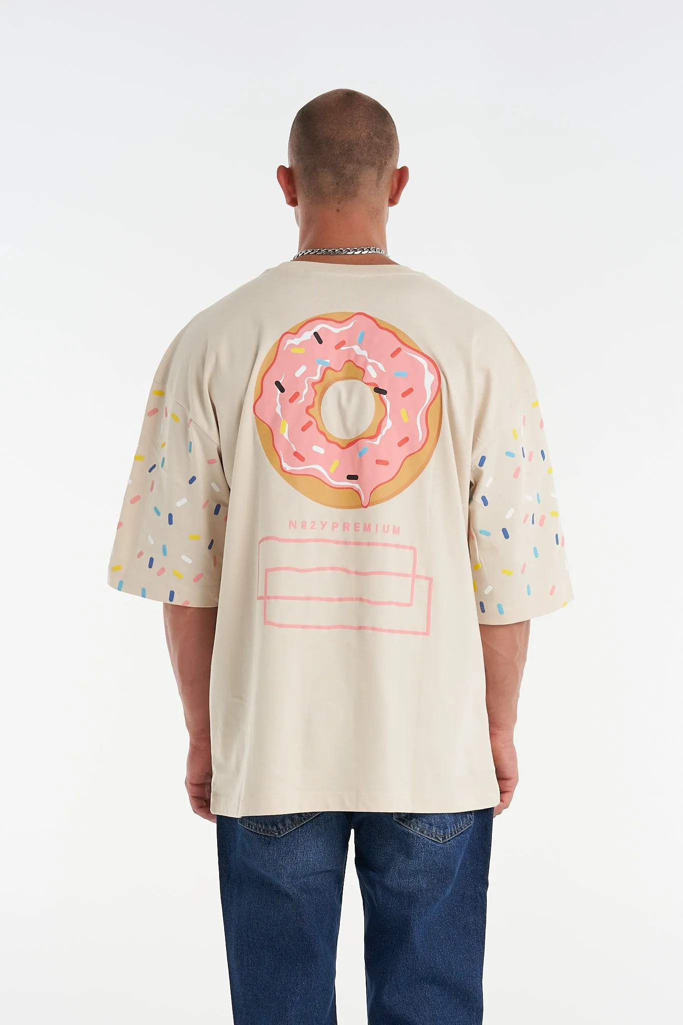 Sprinkle Donut Oversized Tee Ivory Mushroom