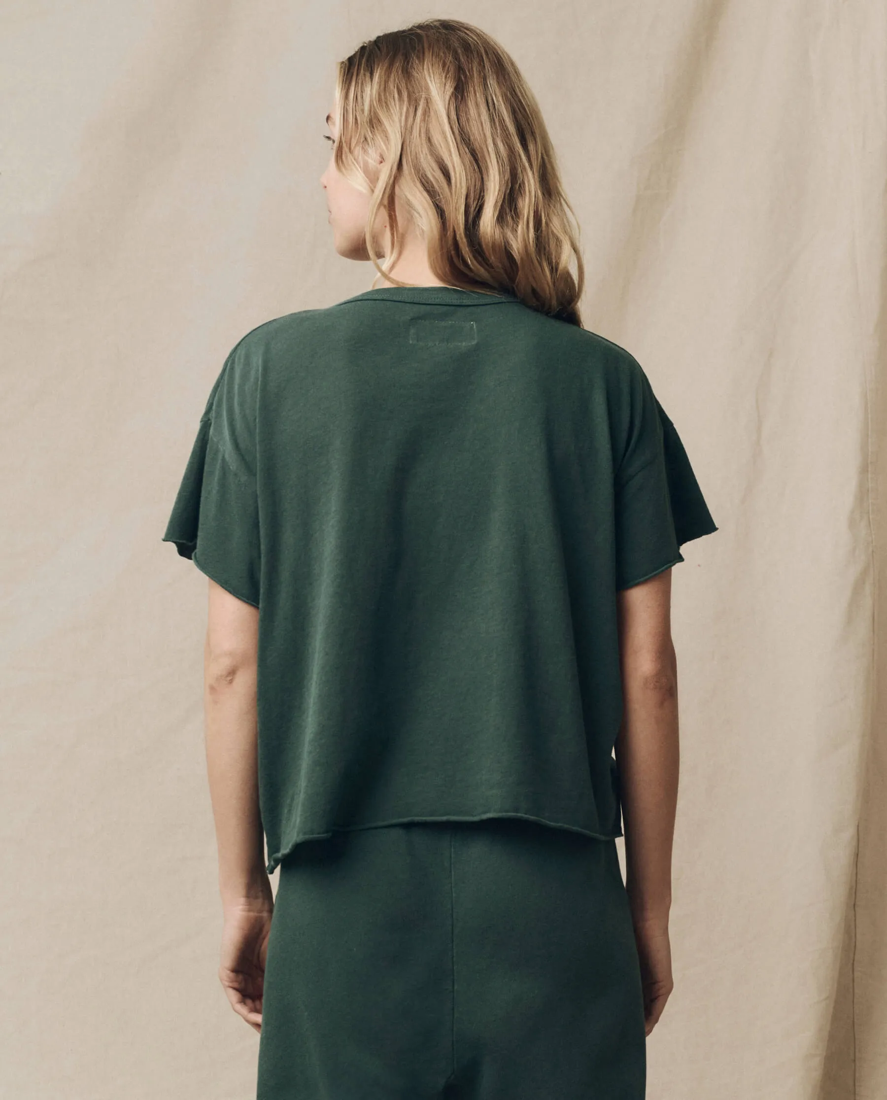 The Crop Tee. Solid -- Deep Sea Green