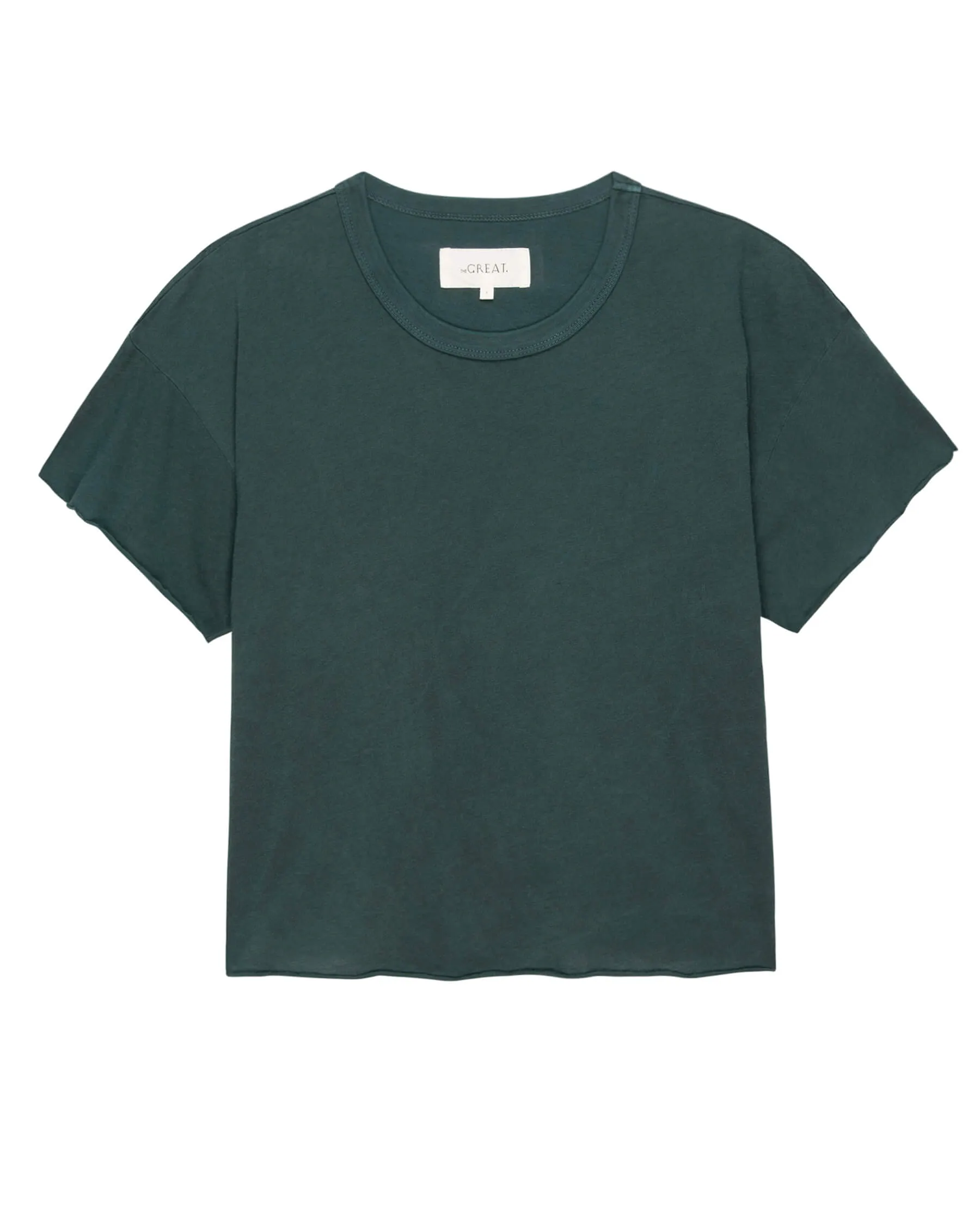 The Crop Tee. Solid -- Deep Sea Green