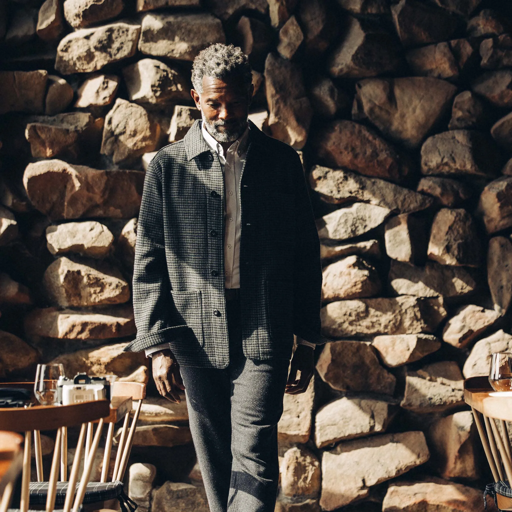 The Ojai Jacket in Ash Guncheck Wool