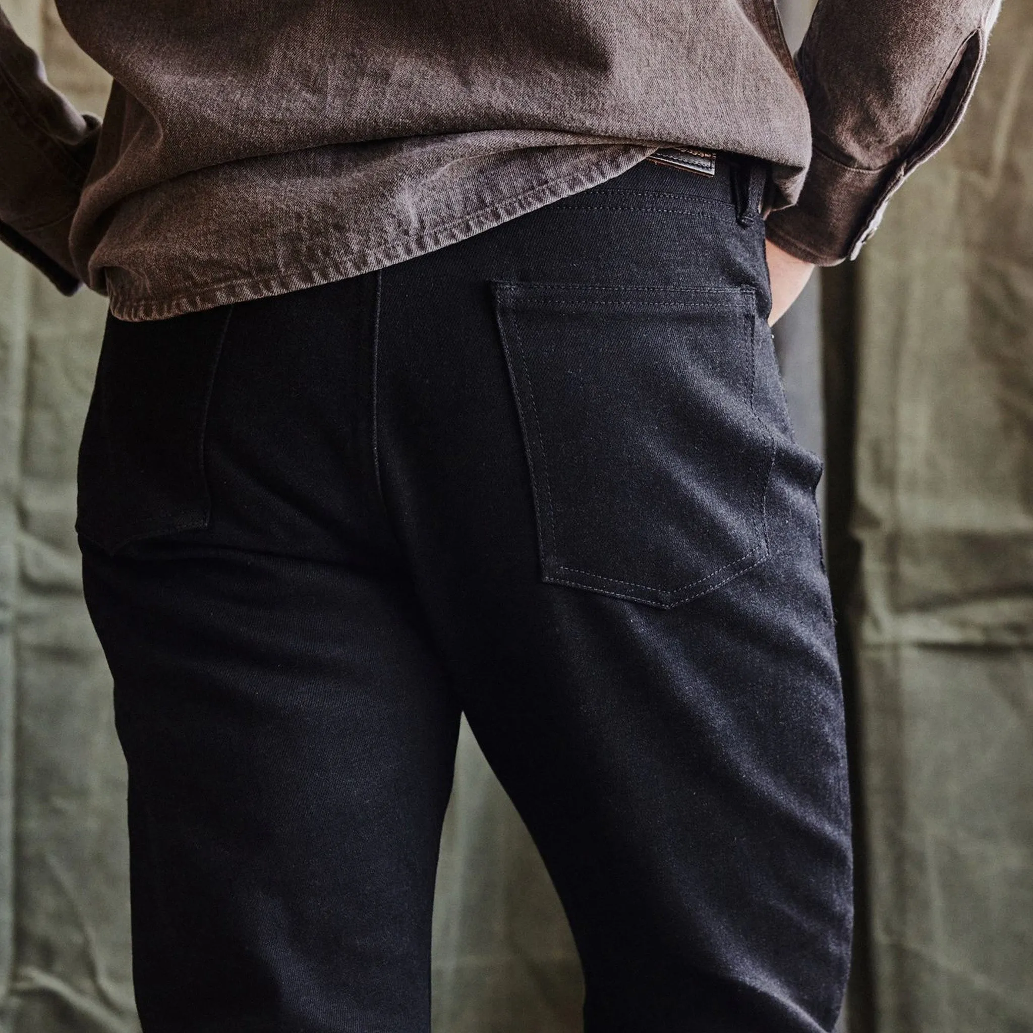 The Slim Jean in Black Nihon Menpu Selvage