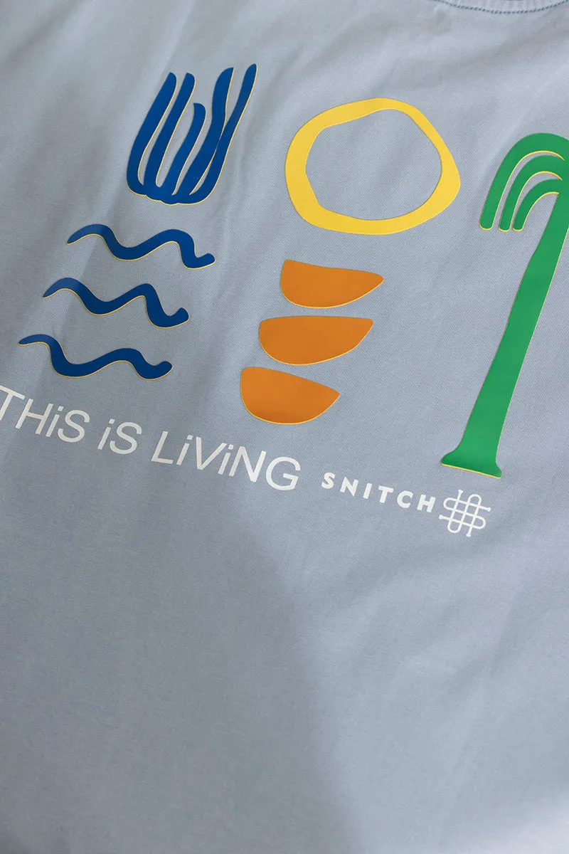 This Is Living Blue Oversized T-Shirt