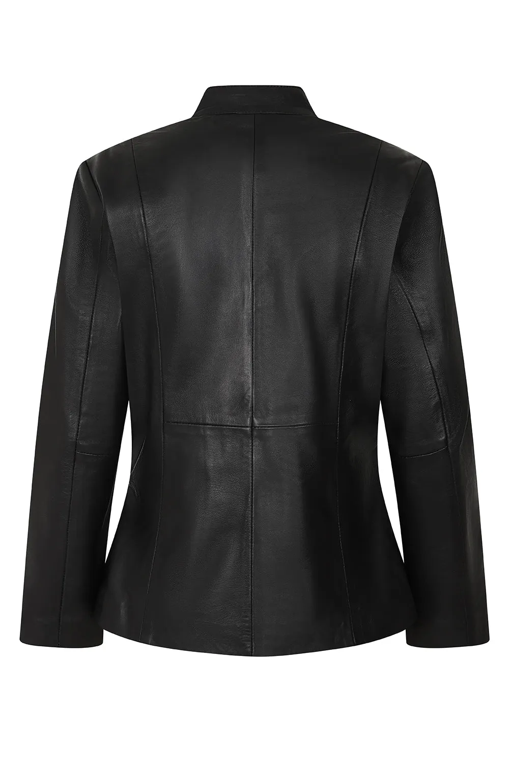 Women's Classic Black Real Leather Jacket - LIZZY