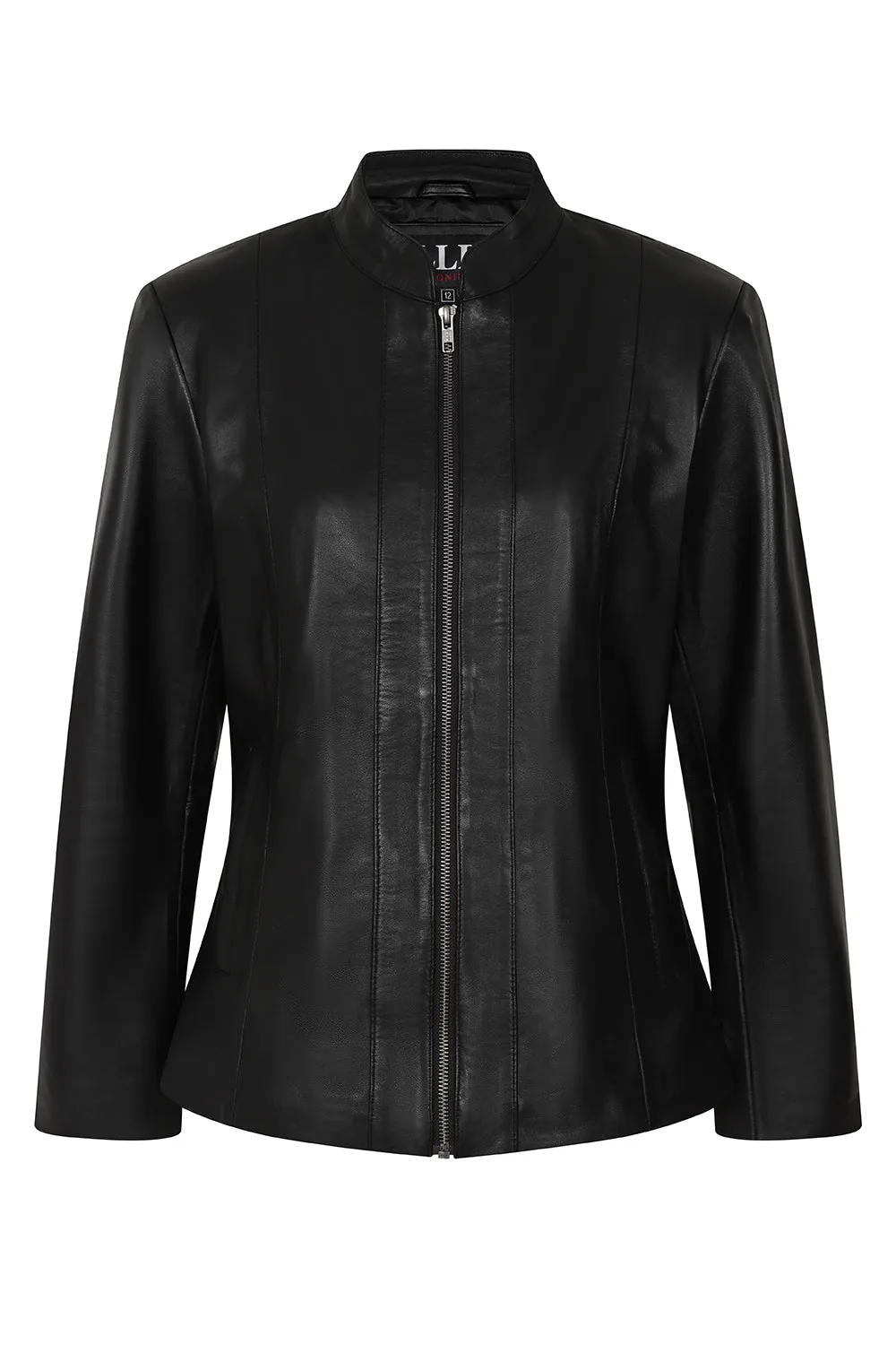 Women's Classic Black Real Leather Jacket - LIZZY