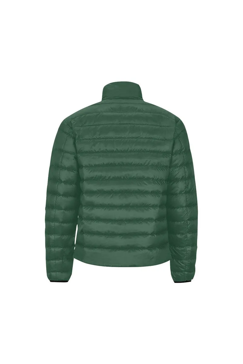 Woodland Green Men's Stand Collar Padded Jacket (Model H41)