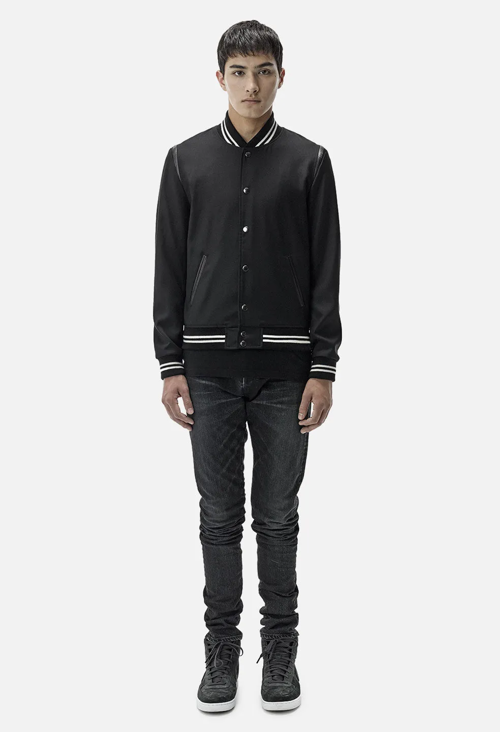 Wool Stadium Jacket / Black