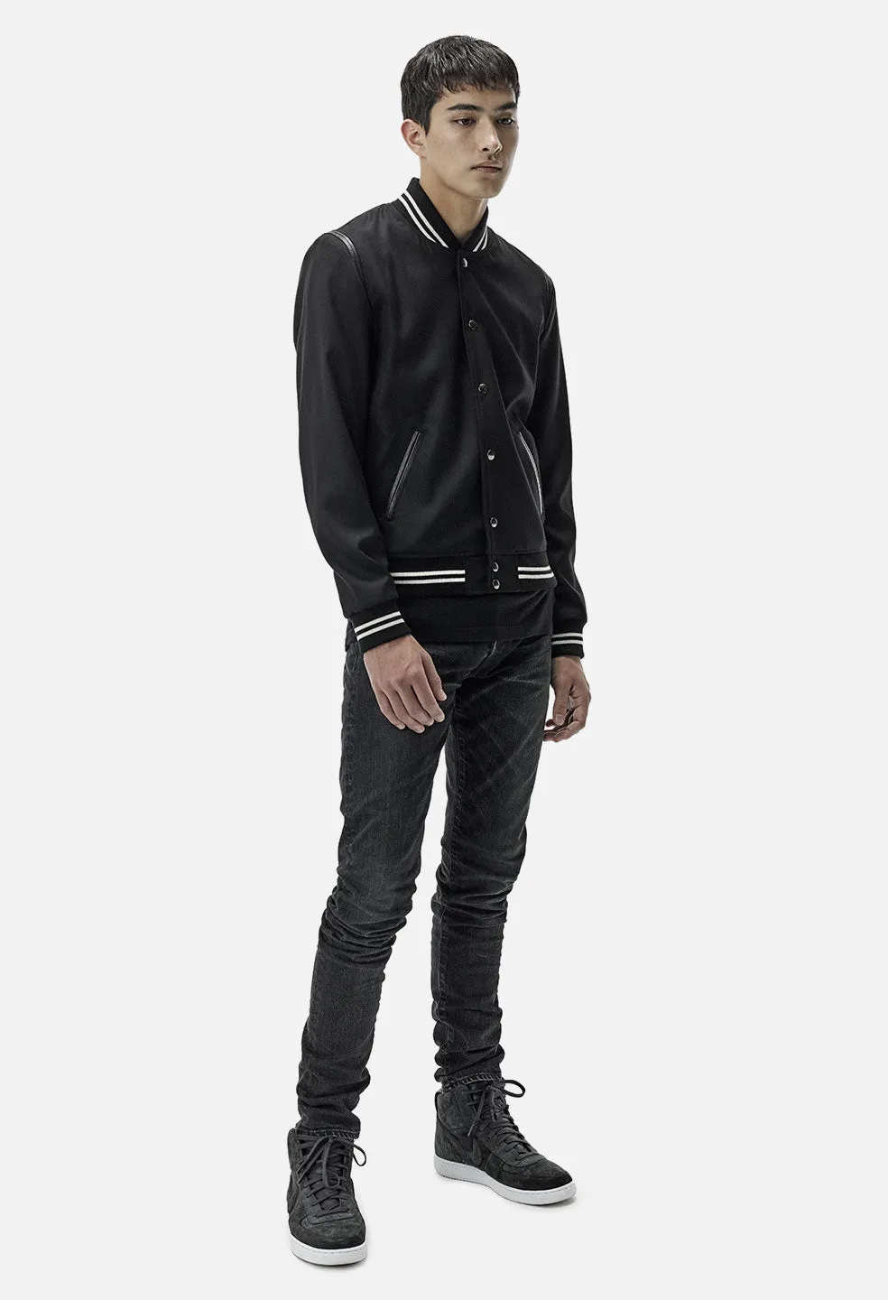 Wool Stadium Jacket / Black