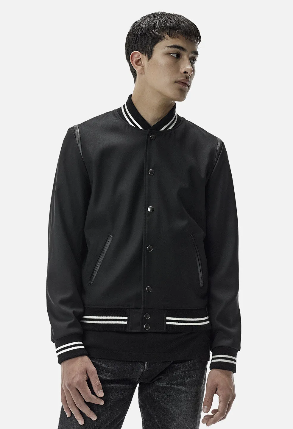 Wool Stadium Jacket / Black