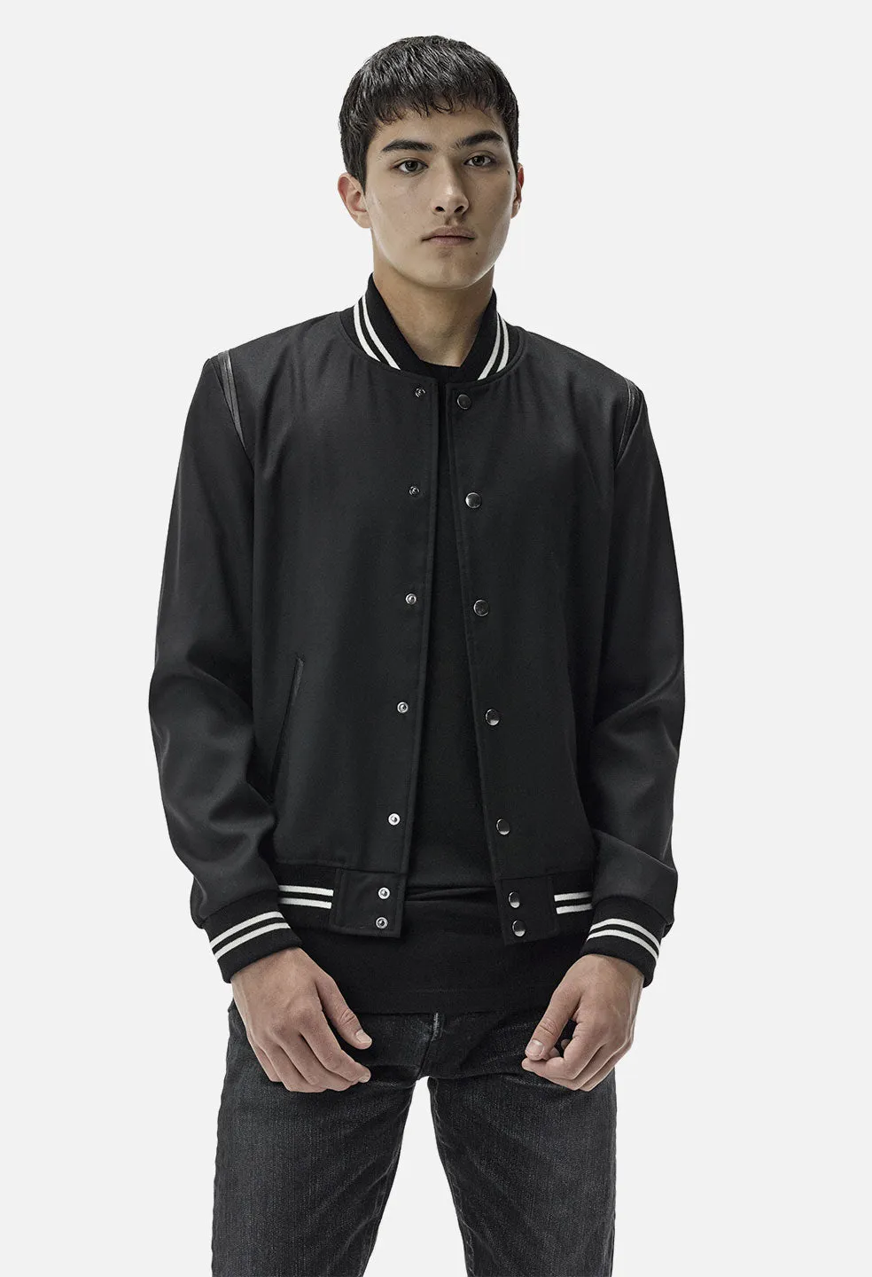 Wool Stadium Jacket / Black