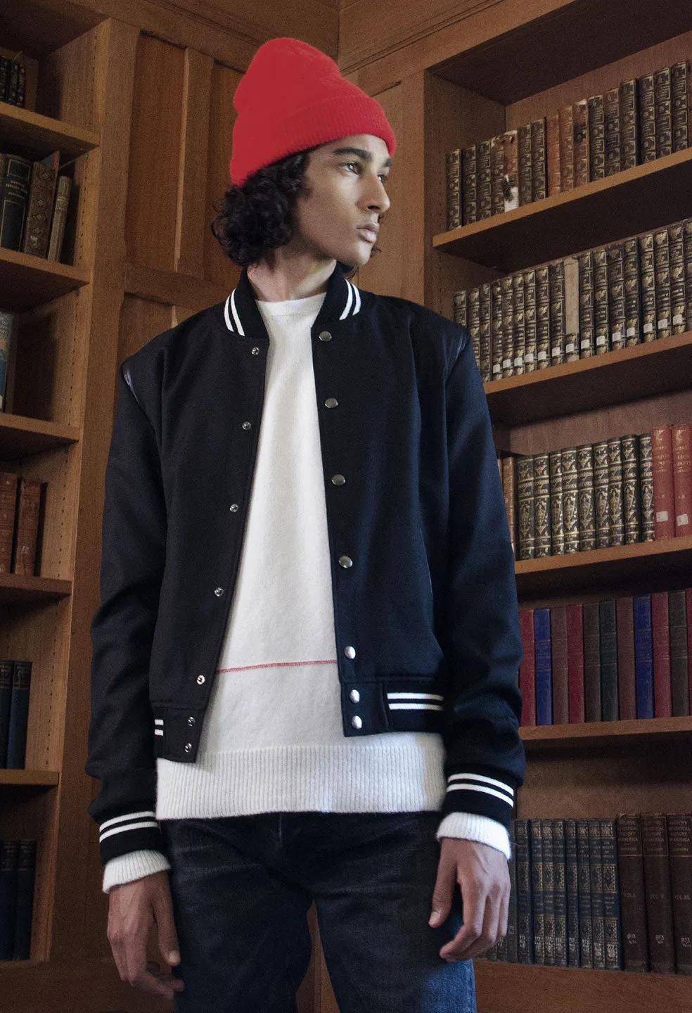 Wool Stadium Jacket / Black